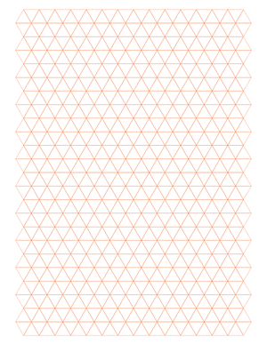 Half-Inch Orange Triangle Graph Paper  - Letter
