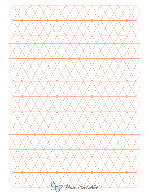Half-Inch Orange Triangle Graph Paper : Letter-sized paper (8.5 x 11)