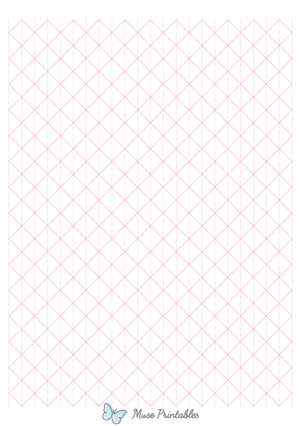 Half-Inch Pink Axonometric Graph Paper : A4-sized paper (8.27 x 11.69)