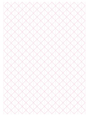 Half-Inch Pink Axonometric Graph Paper  - Letter
