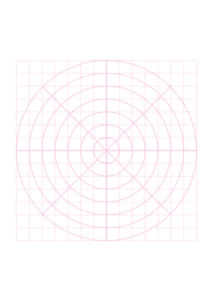 Half-Inch Pink Circular Graph Paper  - A4