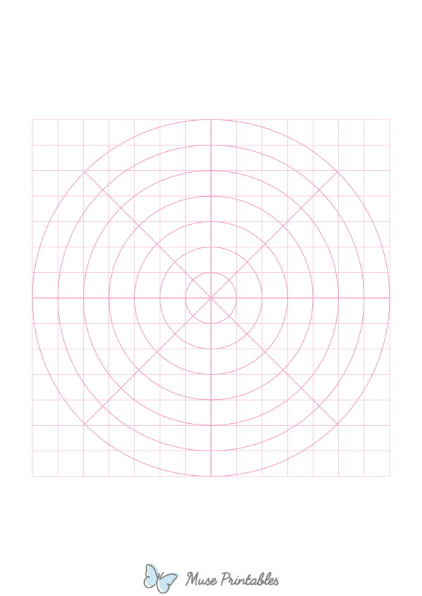 Half-Inch Pink Circular Graph Paper : A4-sized paper (8.27 x 11.69)