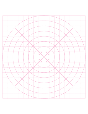Half-Inch Pink Circular Graph Paper  - Letter