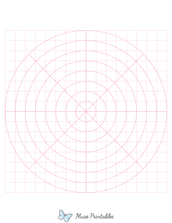 Half-Inch Pink Circular Graph Paper : Letter-sized paper (8.5 x 11)
