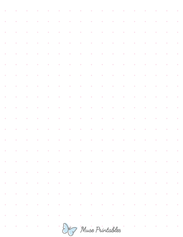 Half-Inch Pink Cross Grid Paper : Letter-sized paper (8.5 x 11)