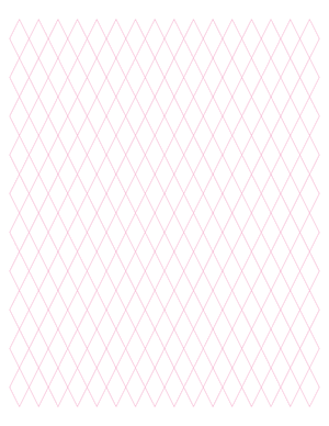 Half-Inch Pink Diamond Graph Paper  - Letter