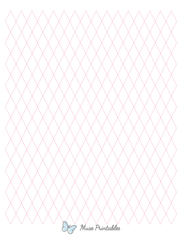 Half-Inch Pink Diamond Graph Paper : Letter-sized paper (8.5 x 11)