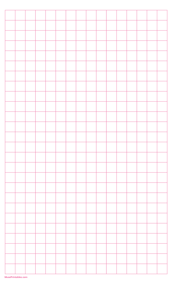 Half Inch Pink Graph Paper: Legal-sized paper (8.5 x 14)