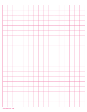 Half Inch Pink Graph Paper - Letter