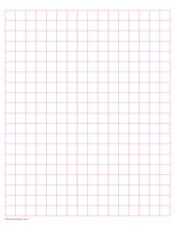 Half Inch Pink Graph Paper: Letter-sized paper (8.5 x 11)