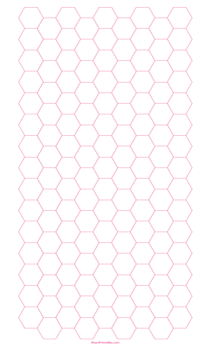 Half Inch Pink Hexagon Graph Paper - Legal
