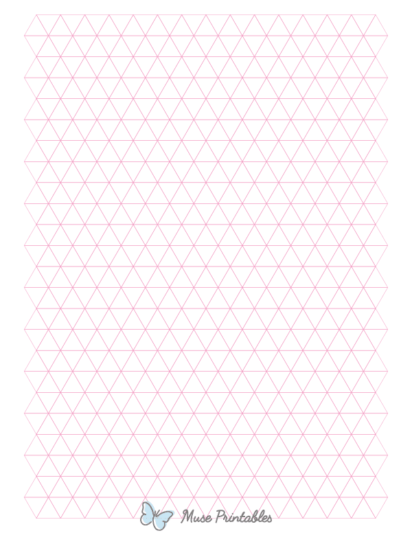 Half-Inch Pink Triangle Graph Paper : Letter-sized paper (8.5 x 11)
