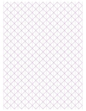 Half-Inch Purple Axonometric Graph Paper  - Letter