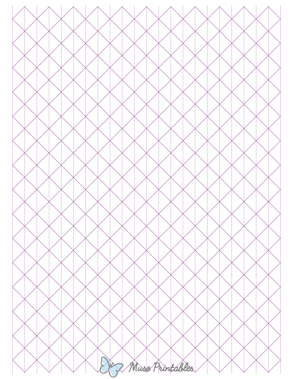 Half-Inch Purple Axonometric Graph Paper : Letter-sized paper (8.5 x 11)