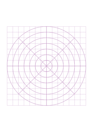 Half-Inch Purple Circular Graph Paper  - A4