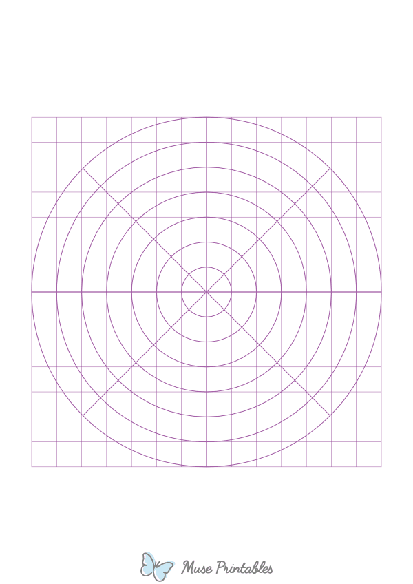 Half-Inch Purple Circular Graph Paper : A4-sized paper (8.27 x 11.69)