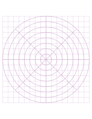 Half-Inch Purple Circular Graph Paper  - Letter