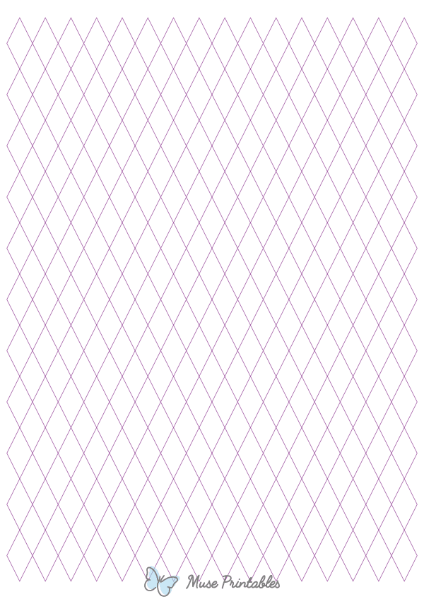 Half-Inch Purple Diamond Graph Paper : A4-sized paper (8.27 x 11.69)