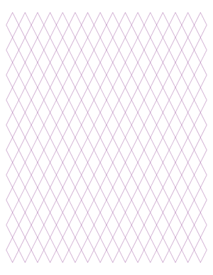 Half-Inch Purple Diamond Graph Paper  - Letter
