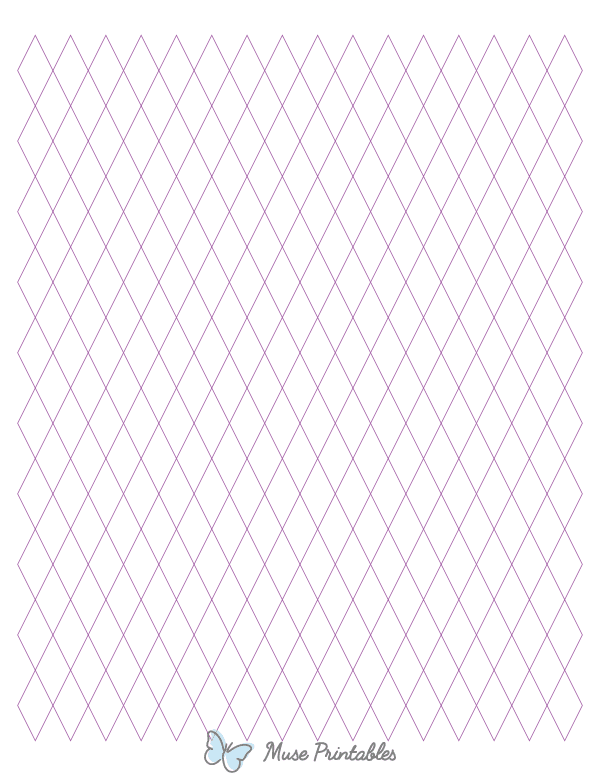 Half-Inch Purple Diamond Graph Paper : Letter-sized paper (8.5 x 11)