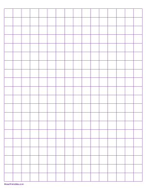 Half Inch Purple Graph Paper - Letter