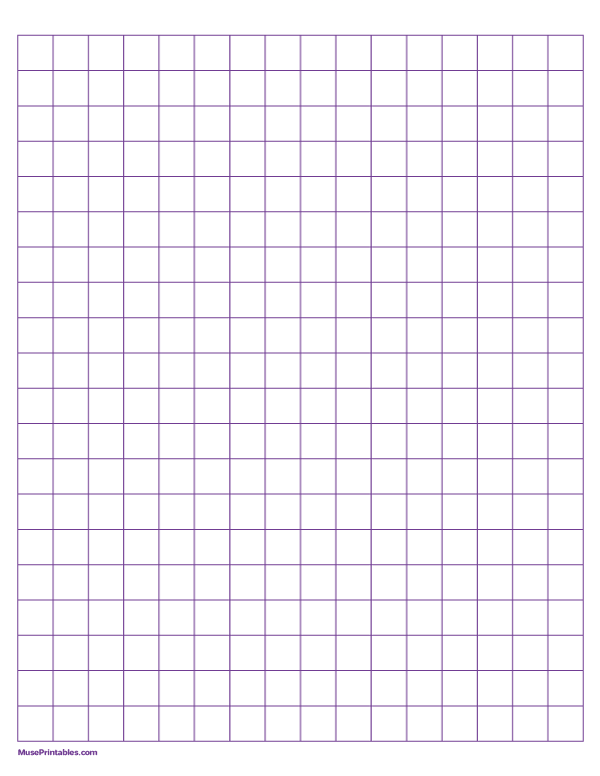 Half Inch Purple Graph Paper: Letter-sized paper (8.5 x 11)