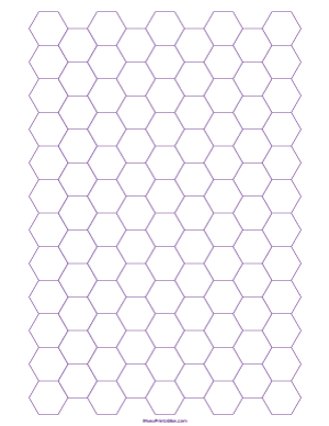 Half Inch Purple Hexagon Graph Paper - Letter