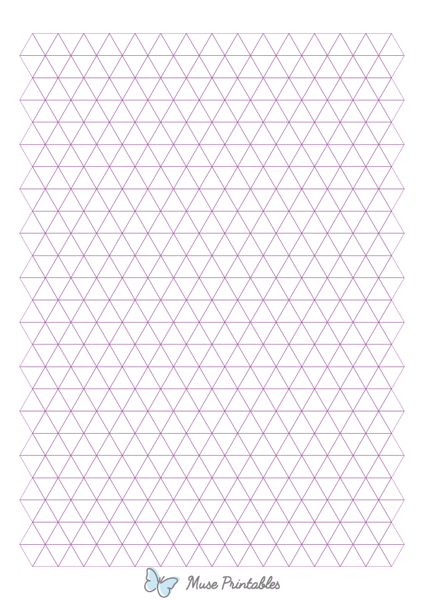 Half-Inch Purple Triangle Graph Paper : A4-sized paper (8.27 x 11.69)