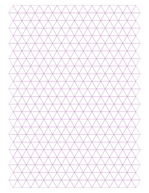 Half-Inch Purple Triangle Graph Paper  - Letter
