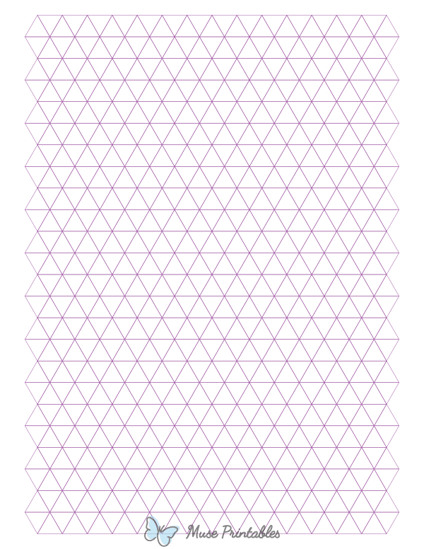 Half-Inch Purple Triangle Graph Paper : Letter-sized paper (8.5 x 11)