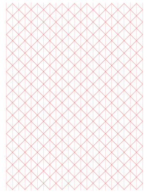 Half-Inch Red Axonometric Graph Paper  - Letter