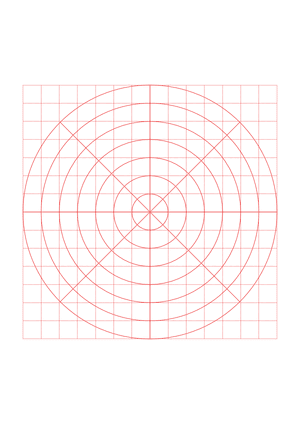 Half-Inch Red Circular Graph Paper  - A4