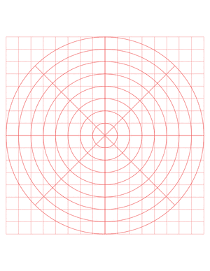 Half-Inch Red Circular Graph Paper  - Letter