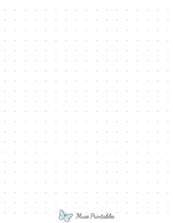 Half-Inch Red Cross Grid Paper : Letter-sized paper (8.5 x 11)