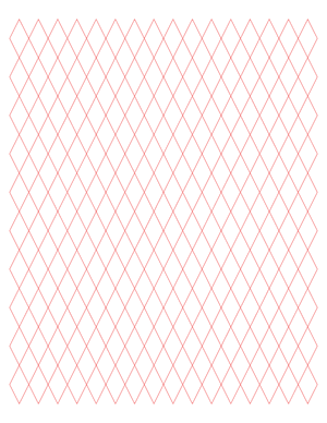 Half-Inch Red Diamond Graph Paper  - Letter