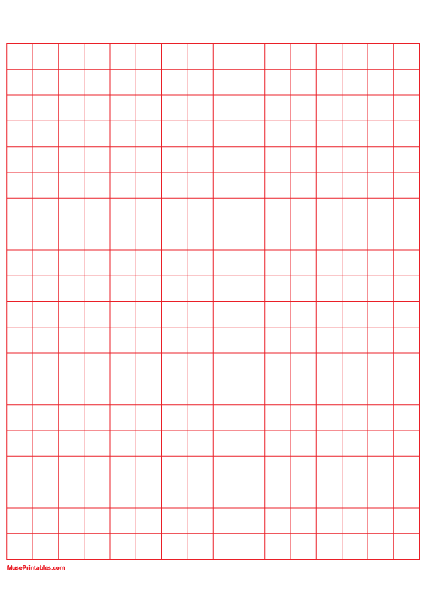 Half Inch Red Graph Paper: A4-sized paper (8.27 x 11.69)