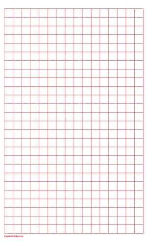 Half Inch Red Graph Paper - Legal