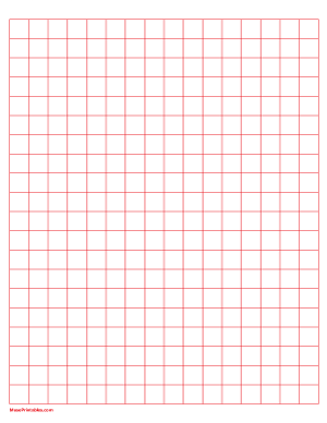 Half Inch Red Graph Paper - Letter
