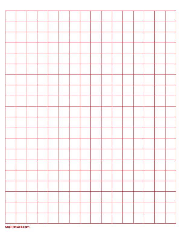 Half Inch Red Graph Paper: Letter-sized paper (8.5 x 11)