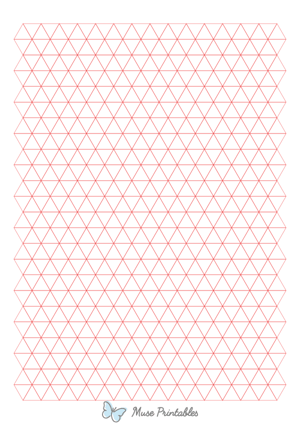 Half-Inch Red Triangle Graph Paper : A4-sized paper (8.27 x 11.69)