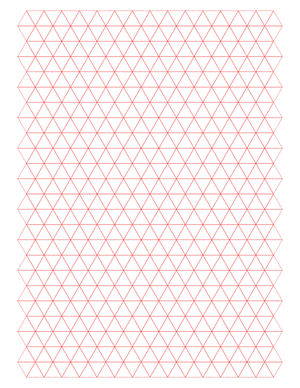 Half-Inch Red Triangle Graph Paper  - Letter