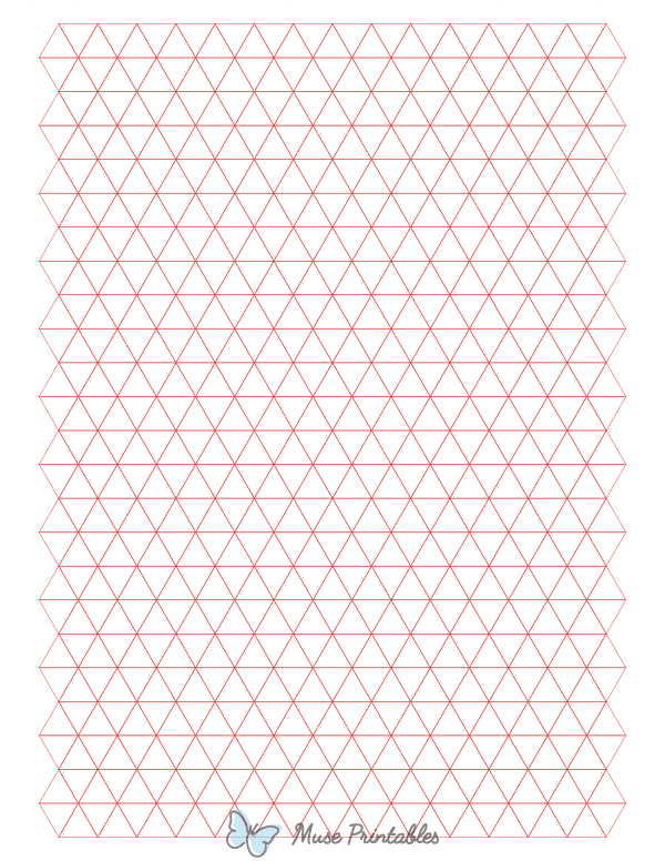 Half-Inch Red Triangle Graph Paper : Letter-sized paper (8.5 x 11)