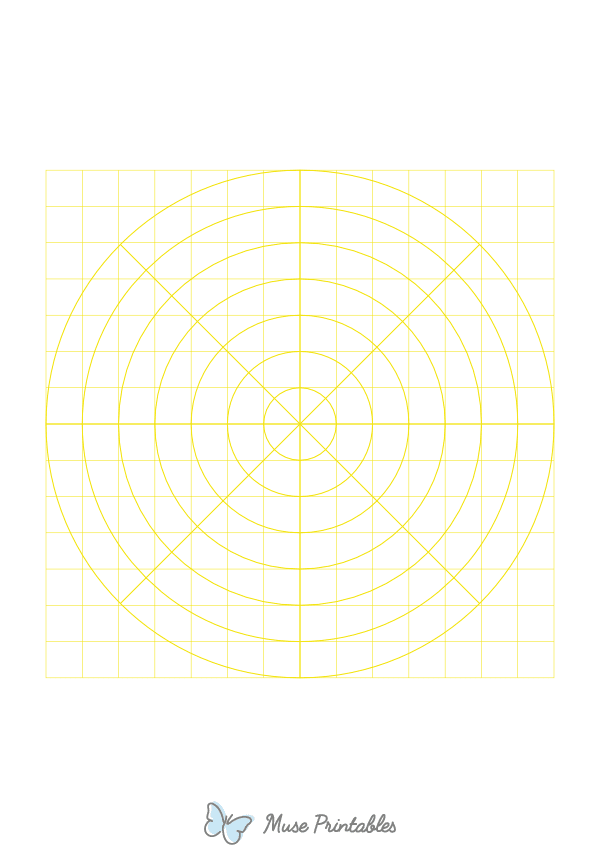 Half-Inch Yellow Circular Graph Paper : A4-sized paper (8.27 x 11.69)