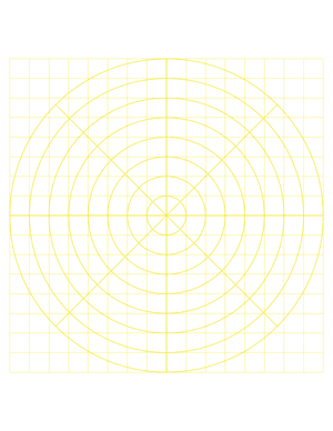 Half-Inch Yellow Circular Graph Paper  - Letter