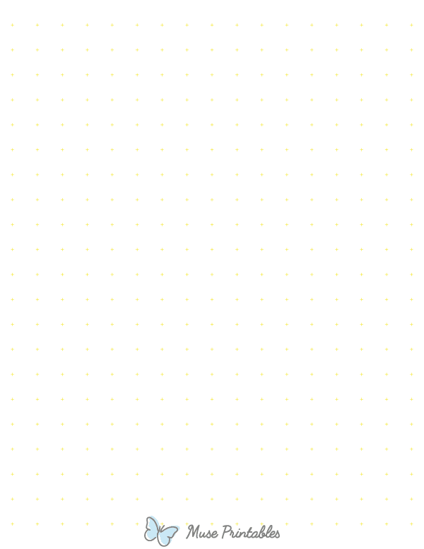 Half-Inch Yellow Cross Grid Paper : Letter-sized paper (8.5 x 11)
