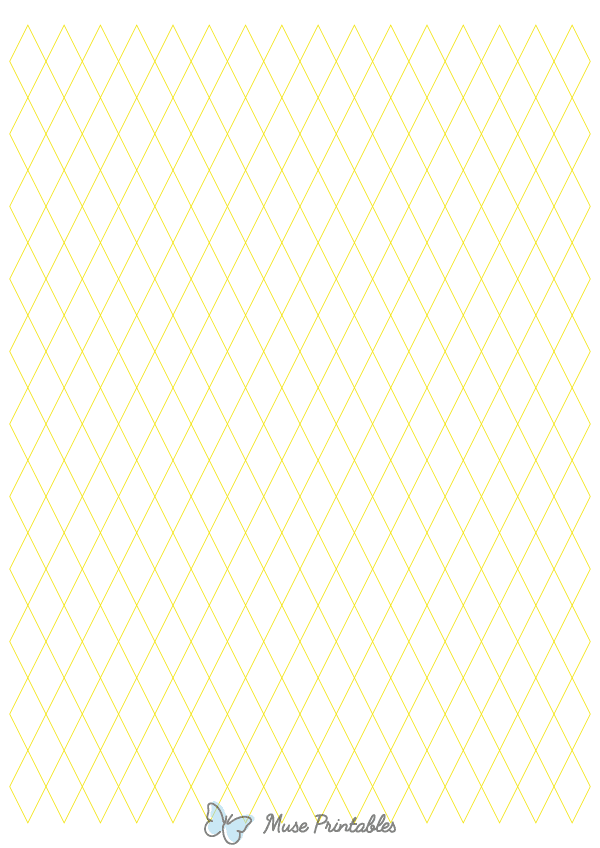 Half-Inch Yellow Diamond Graph Paper : A4-sized paper (8.27 x 11.69)
