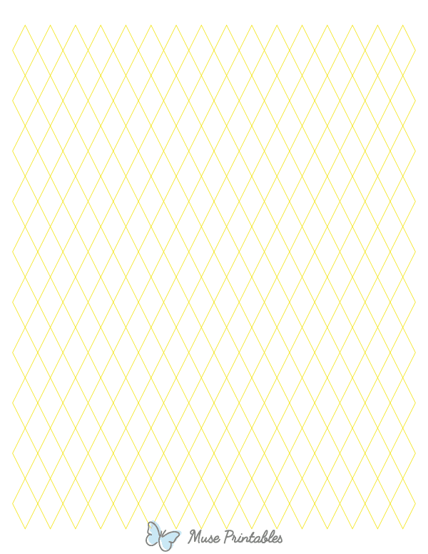 Half-Inch Yellow Diamond Graph Paper : Letter-sized paper (8.5 x 11)