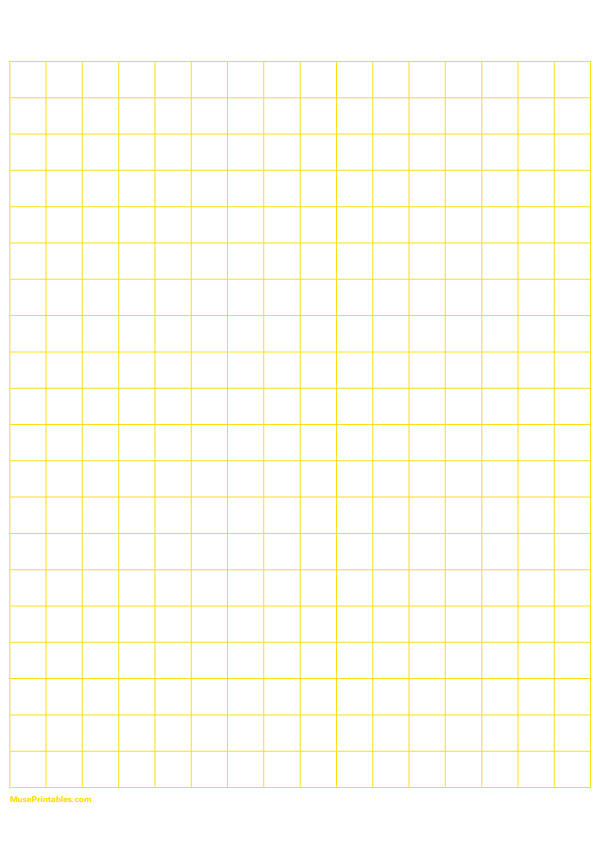 Printable Half Inch Yellow Graph Paper for A4 Paper