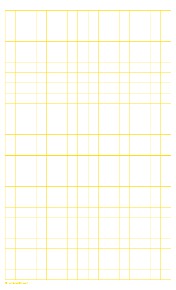 Half Inch Yellow Graph Paper: Legal-sized paper (8.5 x 14)