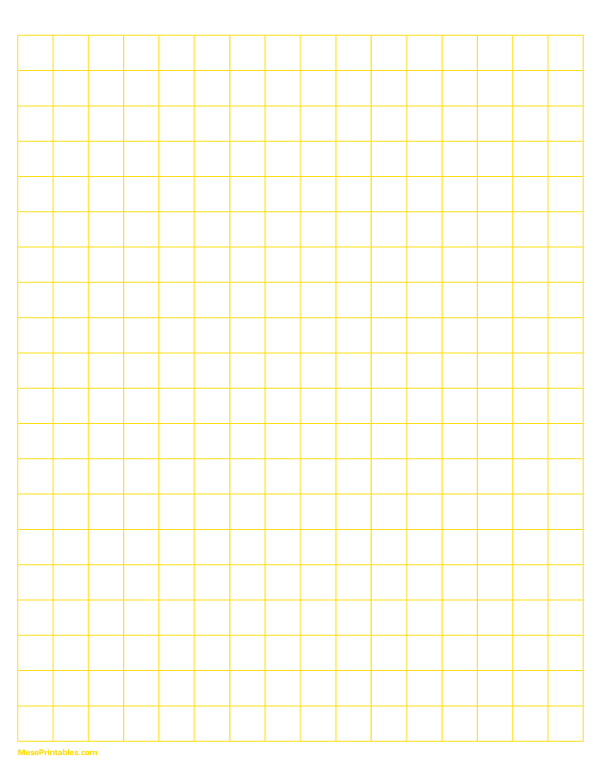 Half Inch Yellow Graph Paper: Letter-sized paper (8.5 x 11)